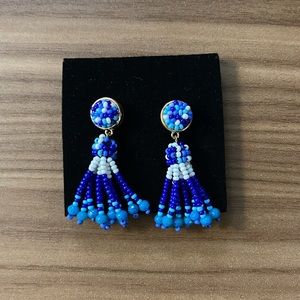 J. Crew Beaded Tassel Earrings